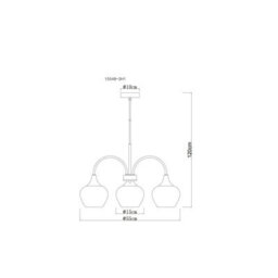 Luminosa Lighting Luminosa Maxy Multi Arm Pendant Ceiling Light Matt Black Smoke Glass Shade 3X E27 - thumbnail 5