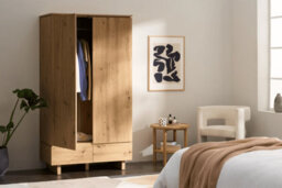 Amos Mann Furniture Erma Artisan Oak Effect 2 Door 2 Drawer Double Wardrobe - thumbnail 2