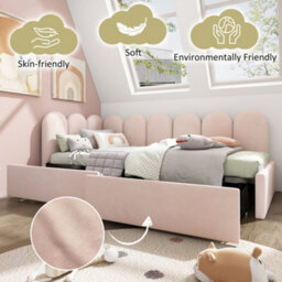 "Matteo ""velvet Upholstered Daybed With Storage Drawers, 3Ft Single 90X190Cm, Pink""" - thumbnail 5