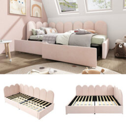 "Matteo ""velvet Upholstered Daybed With Storage Drawers, 3Ft Single 90X190Cm, Pink""" - thumbnail 4