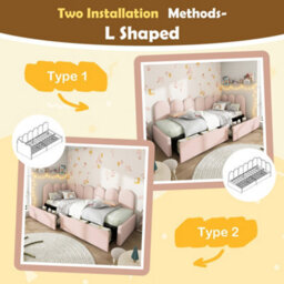 "Matteo ""velvet Upholstered Daybed With Storage Drawers, 3Ft Single 90X190Cm, Pink""" - thumbnail 3