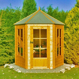 Shire Gazebo Summerhouse Shiplap Summerhouse Garden Sun Room Approx 6 X 6 Feet - thumbnail 3