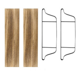 Living And Home 2 Tiers Wooden Floating Wall Shelf Rack Metal Frame Storage Display Shelving  Shelf - thumbnail 4