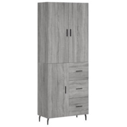 Berkfield Highboard Grey Sonoma 69.5X34X180 Cm Engineered Wood - thumbnail 2