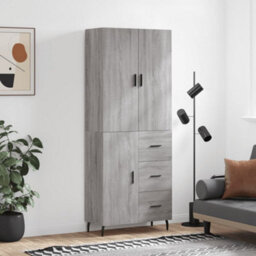 Berkfield Highboard Grey Sonoma 69.5X34X180 Cm Engineered Wood - thumbnail 1