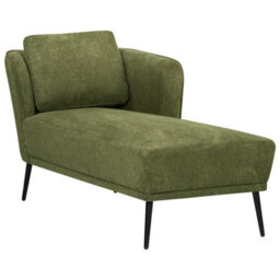 Beliani Left-Hand Chaise Longue Artheze Fabric Dark Green - thumbnail 4