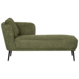 Beliani Left-Hand Chaise Longue Artheze Fabric Dark Green