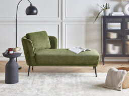 Beliani Left-Hand Chaise Longue Artheze Fabric Dark Green - thumbnail 2