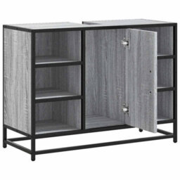 Walplus Bathroom Sink Cabinet Grey Sonoma 80X33X60 Cm Engineered Wood - thumbnail 6