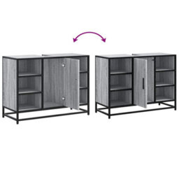 Walplus Bathroom Sink Cabinet Grey Sonoma 80X33X60 Cm Engineered Wood - thumbnail 9