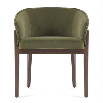 Lucent Light Grey Bouclé Dining Chair With Walnut Effect Ash Solid Wood Frame - image 1