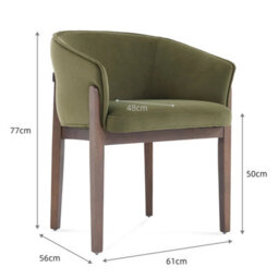 Lucent Light Grey Bouclé Dining Chair With Walnut Effect Ash Solid Wood Frame - thumbnail 8