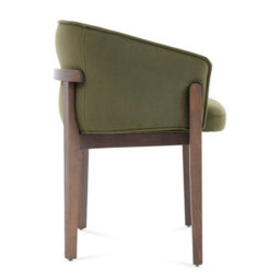 Lucent Light Grey Bouclé Dining Chair With Walnut Effect Ash Solid Wood Frame - thumbnail 4
