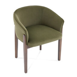 Lucent Light Grey Bouclé Dining Chair With Walnut Effect Ash Solid Wood Frame - thumbnail 3
