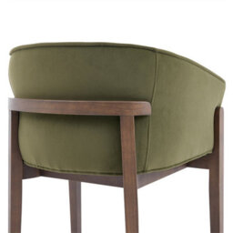 Lucent Light Grey Bouclé Dining Chair With Walnut Effect Ash Solid Wood Frame - thumbnail 6