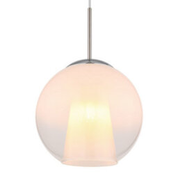 Luminosa Lighting Luminosa Barry 25Cm Dome Pendant Ceiling Light Nickel Matt Ball Opal Glass Shade 1X E27 - thumbnail 3