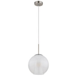 Luminosa Lighting Luminosa Barry 25Cm Dome Pendant Ceiling Light Nickel Matt Ball Opal Glass Shade 1X E27 - thumbnail 2