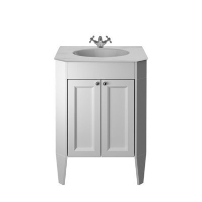 Heritage Winterbourne Matt Mist Grey Freestanding Vanity Unit & Basin Set (W)634mm (H)866mm - image 1