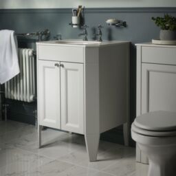 Heritage Winterbourne Matt Mist Grey Freestanding Vanity Unit & Basin Set (W)634mm (H)866mm - thumbnail 5