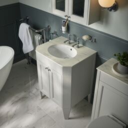Heritage Winterbourne Matt Mist Grey Freestanding Vanity Unit & Basin Set (W)634mm (H)866mm - thumbnail 4