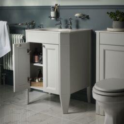 Heritage Winterbourne Matt Mist Grey Freestanding Vanity Unit & Basin Set (W)634mm (H)866mm - thumbnail 6