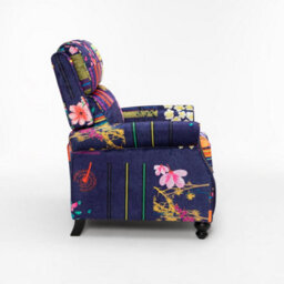 Fabric Purple Patchwork Mary Manual Recliner Chair - thumbnail 4