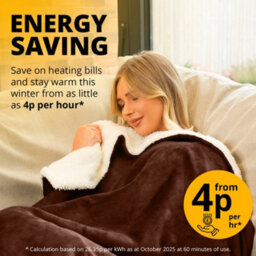 Homiu Electric Heated Throw, Energy-Efficient Sherpa & Fleece Blanket 9 Heat Settings & Timer Auto Shut-Off & Overheat Protection - thumbnail 5