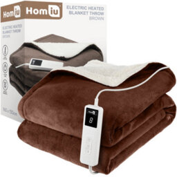 Homiu Electric Heated Throw, Energy-Efficient Sherpa & Fleece Blanket 9 Heat Settings & Timer Auto Shut-Off & Overheat Protection - thumbnail 8
