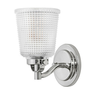 Elegant Ip44 Wall Light With Prismatic Glass Shade In Polished Chrome - Led G9 3.5W
