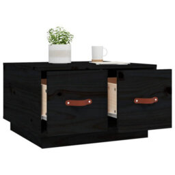 Berkfield Coffee Table Black 60X53X35 Cm Solid Wood Pine - thumbnail 5