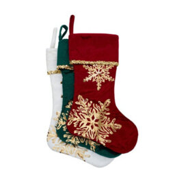Living And Home 3 Pack Snowflake Embroidered Christmas Stockings Hanging Fireplace Xmas Home Decorations - thumbnail 5