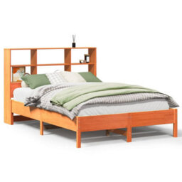 Berkfield Bookcase Bed Without Mattress Wax Brown 120X190 Cm Small Double Solid Wood Pine - thumbnail 2