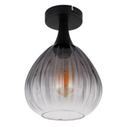 Luminosa Lighting Luminosa Olsen Globe Ceiling Light Matt Black Smoke Glass Shade 1X E27 - thumbnail 2