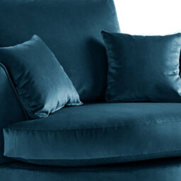 Furnishings For Less UK Brooklyn Plush Velvet Fabric Swivel Chair 360 Rotation Foam Blue - thumbnail 2