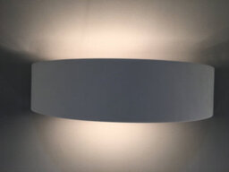 Harper Living Ceramic Full Semi-Circle Wall Light, Up And Down Light White Paintable Finish E14 Socket (No Bulb) - thumbnail 2