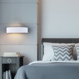 Harper Living Ceramic Full Semi-Circle Wall Light, Up And Down Light White Paintable Finish E14 Socket (No Bulb) - thumbnail 3