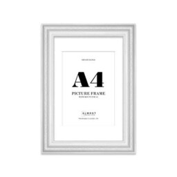 A4 White Ornate Picture Frame (29.7 X 21Cm) With Mount For A5 Poster, Photo, Artwork, Gallery Wall Or Print - thumbnail 1