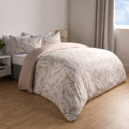 OHS Tropical Leaf Duvet Cover Reversible Bedding Set, Natural - King - thumbnail 2