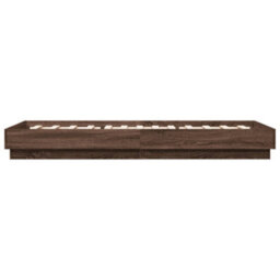 Berkfield Bed Frame Without Mattress With Led Lights Brown Oak 90X200 Cm - thumbnail 7