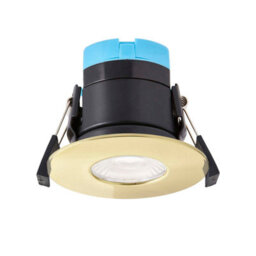 Plum&clay Antonio Gold Finish, Fixed Led Downlight, Ip65 Fire Rated, 8W
