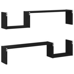 Walplus Wall Shelf 2 Pcs Black Oak 100 X 15 X 20 Cm Engineered Wood - thumbnail 4