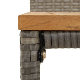 Berkfield 7 Piece Garden Bar Set Grey Poly Rattan& Solid Wood Acacia - thumbnail 6
