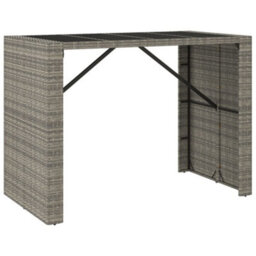 Berkfield 7 Piece Garden Bar Set Grey Poly Rattan& Solid Wood Acacia - thumbnail 5