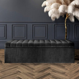 Safar 180Cm Wide Ottoman Storage Box - Charcoal Naples Ottoman Box With Storage - thumbnail 1