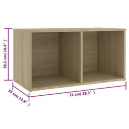 Berkfield Tv Cabinets 2 Pcs Sonoma Oak 72X35X36.5 Cm Engineered Wood - thumbnail 9