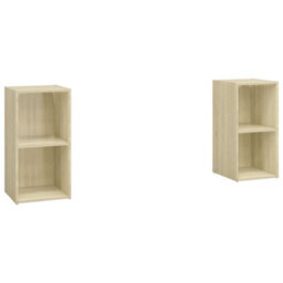 Berkfield Tv Cabinets 2 Pcs Sonoma Oak 72X35X36.5 Cm Engineered Wood - thumbnail 2
