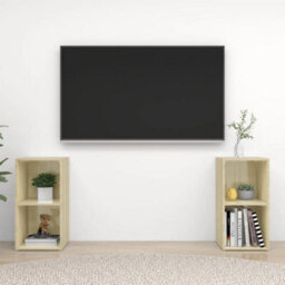 Berkfield Tv Cabinets 2 Pcs Sonoma Oak 72X35X36.5 Cm Engineered Wood - thumbnail 1