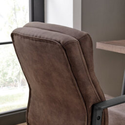 Furniturebox Uk Rosco Brown Faux Leather Office Chair - thumbnail 7