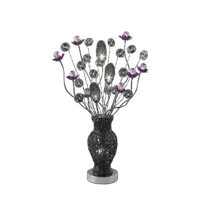 Luminosa Lighting Luminosa (Dh) Nevada Table Lamp 4 Light G4 Black/purple/crystal, Not Led/cfl Compatible - image 1