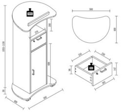 Vcm Wood Standing Desk Speaker Console Rolls Redola T - thumbnail 4